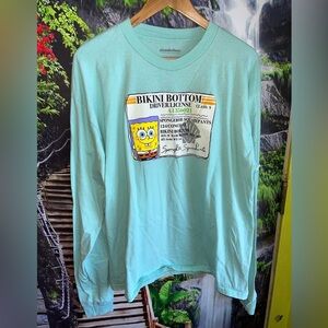 Nickelodeon Long sleeve t shirt men’s size XL light green .